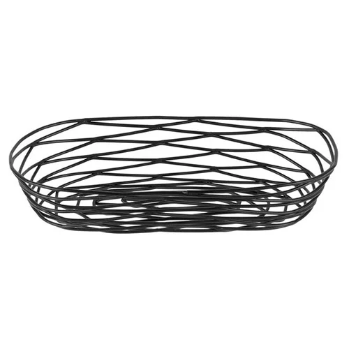 POWDER COATED METAL OBLONG BASKET BLACK ARTISAN - L9" X W4" X H2" - TABLECRAFT