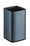 ROOM WASTE BIN 181X181X305MM, 410 S/S IN GREY PVD, PLASTIC LINER