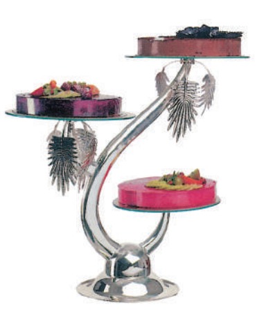 3 TRAY GLASS CAKE STAND H550MM