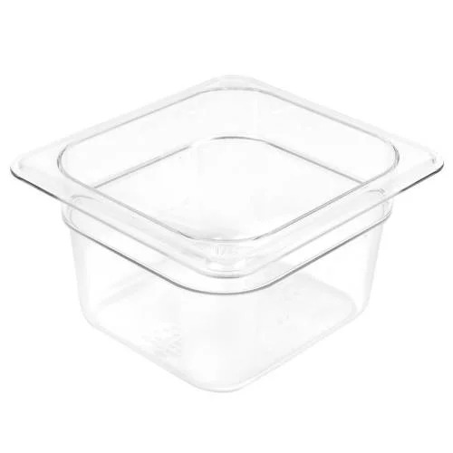 FOOD PAN 1/6 SIZE, 4" DEEP, CLEAR, CAMBRO