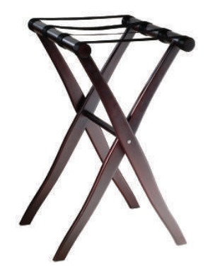 HARDWOOD W/ NYLON STRAP FOLDING TRAY STAND 48X48X81CM